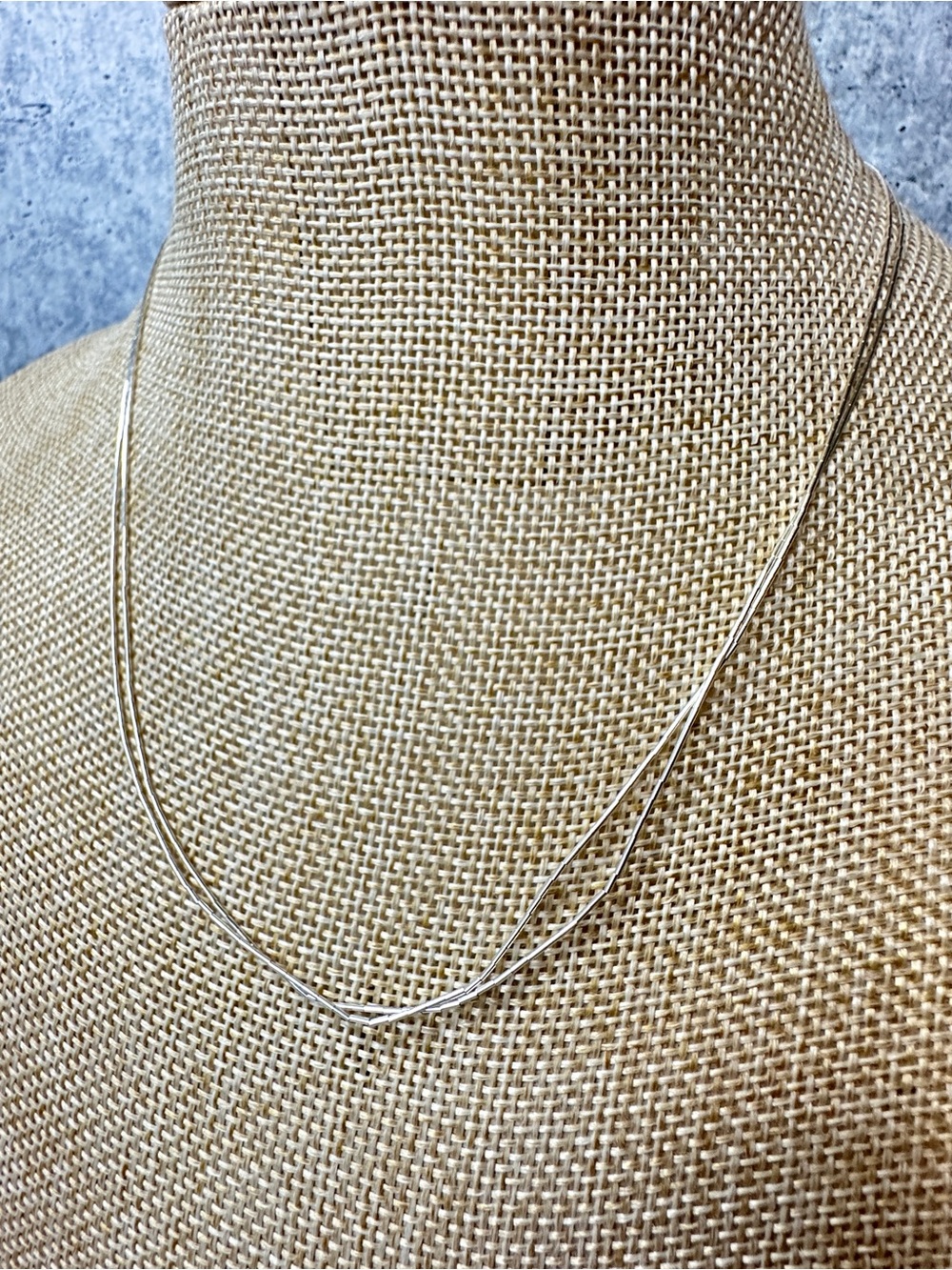 Delicate Double Strand Tube Bead Sterling Silver Necklace Minimalist